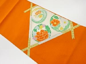 綴れ格天井に花輪模様織出し名古屋帯